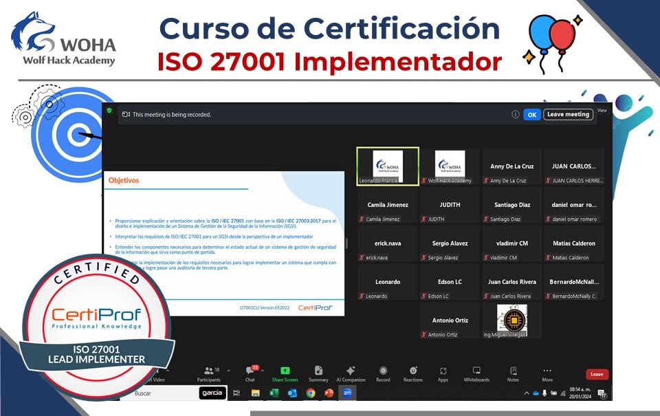 Evidencia visual de ISO 27001 Implementador